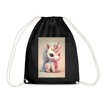 Bébé licorne - Sac de sport léger - noir - Devant