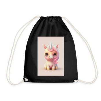Bébé licorne - Sac de sport léger - noir - Devant
