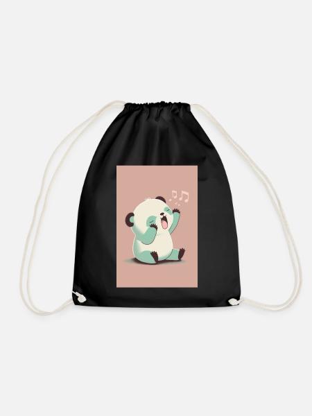 Baby panda - Drawstring Bag - black