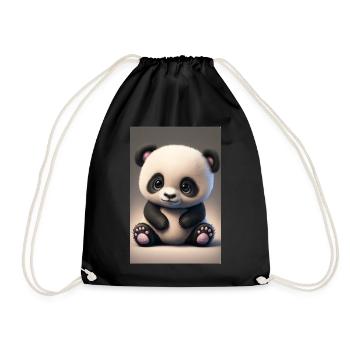 Süßes Baby-Panda - Turnbeutel - Schwarz - Vorne