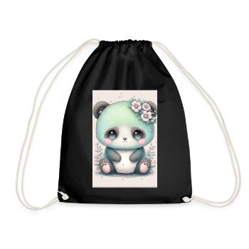 Baby Panda Prinzessin - Turnbeutel - Schwarz - Vorne