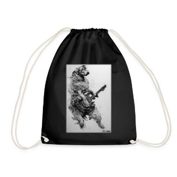 Chien Guitare Animal de compagnie Musicien Chien Ami - Sac de sport léger - noir - Devant
