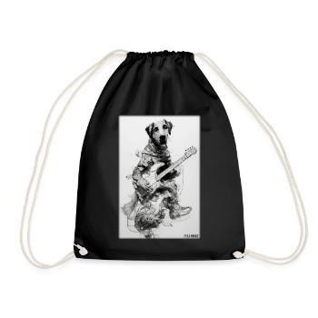Chien Guitare Animal de compagnie Musicien Chien Ami - Sac de sport léger - noir - Devant