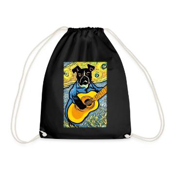 Chien Guitare Animal de compagnie Musicien Chien Ami - Sac de sport léger - noir - Devant