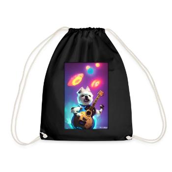 Chien Guitare Animal de compagnie Musicien Chien Ami - Sac de sport léger - noir - Devant