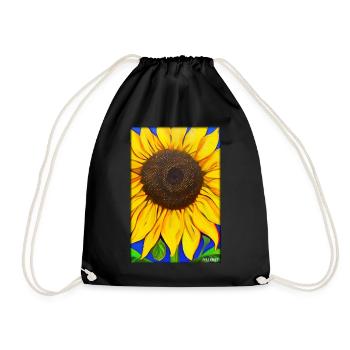 Sunflower Asteraceae Flower Spring Meadow Green - Drawstring Bag - black - Front