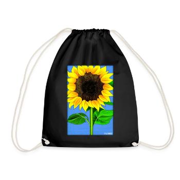 Sunflower Asteraceae Flower Spring Meadow Green - Drawstring Bag - black - Front