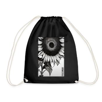 Sunflower Asteraceae Flower Spring Meadow Green - Drawstring Bag - black - Front