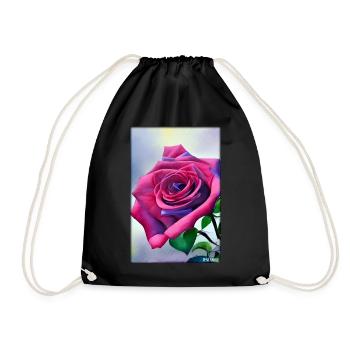 Rose Rose Flower Spring Meadow Green - Drawstring Bag - black - Front