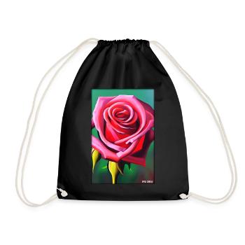 Rose Rose Flower Spring Meadow Green - Drawstring Bag - black - Front