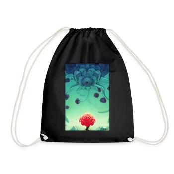 Rose Rose Flower Spring Meadow Green - Drawstring Bag - black - Front
