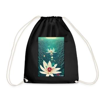 Lilies Lily Family Flower Spring Meadow Green - Drawstring Bag - black - Front