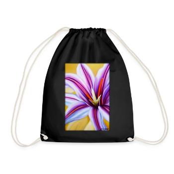 Lilies Lily Family Flower Spring Meadow Green - Drawstring Bag - black - Front