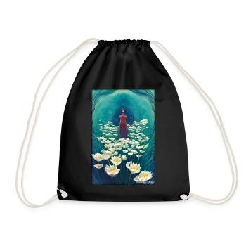 Lilies Lily Family Flower Spring Meadow Green - Drawstring Bag - black - Front