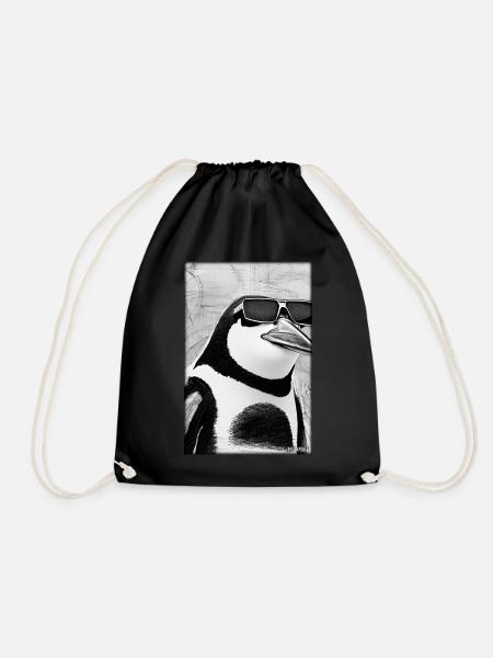 Pinguin Sonnenbrille Wildtier Vogel Seevogel - Turnbeutel - Schwarz
