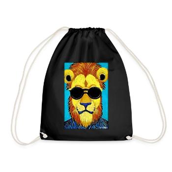 Lunettes de soleil Lion Big Cat Animal sauvage Tête de lion - Sac de sport léger - noir - Devant