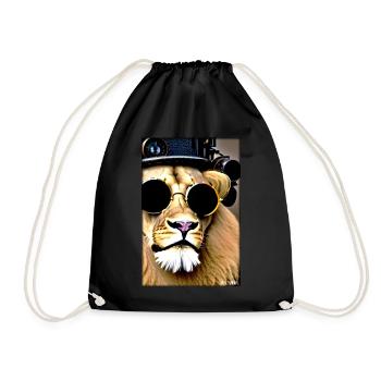Lunettes de soleil Lion Big Cat Animal sauvage Tête de lion - Sac de sport léger - noir - Devant