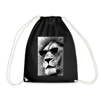 Lunettes de soleil Lion Big Cat Animal sauvage Tête de lion - Sac de sport léger - noir - Devant