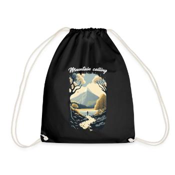 Mountain calling 13 - Drawstring Bag - black - Front