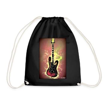Guitar Music Art Guitarist Instrument Band - Drawstring Bag - black - Front