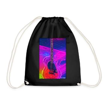 Guitar Music Art Guitarist Instrument Band - Drawstring Bag - black - Front