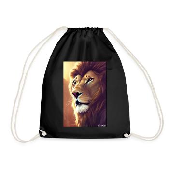 Lion Big Cat Wild Animal Lion's Head Lion's Mane Animal - Drawstring Bag - black - Front