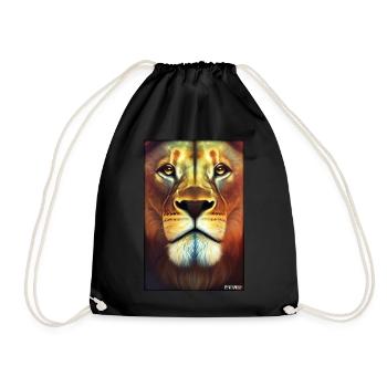Lion Big Cat Wild Animal Lion's Head Lion's Mane Animal - Drawstring Bag - black - Front