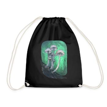 Mushrooms metallics - Drawstring Bag - black - Front