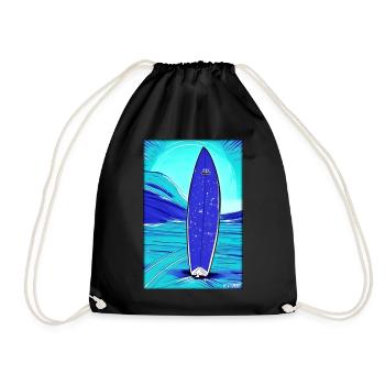 Surfer Surfbrett Wassersport Sommer Sonne Strand - Turnbeutel - Schwarz - Vorne
