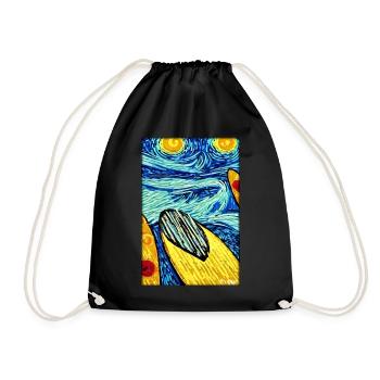 Surfer Surfbrett Wassersport Sommer Sonne Strand - Turnbeutel - Schwarz - Vorne