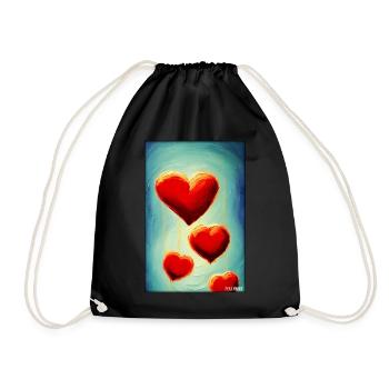 Liebe Herz Valentinstag Liebespaar Romantisch - Turnbeutel - Schwarz - Vorne
