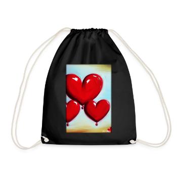 Liebe Herz Valentinstag Liebespaar Romantisch - Turnbeutel - Schwarz - Vorne