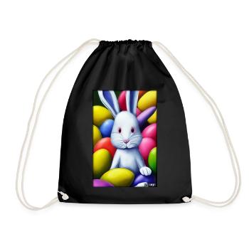 Rabbit Easter Easter Pet Easter Holiday - Drawstring Bag - black - Front