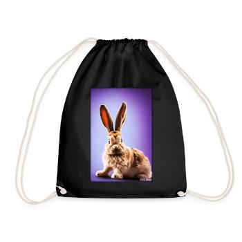 Rabbit Easter Easter Pet Easter Holiday - Drawstring Bag - black - Front
