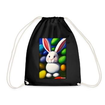 Rabbit Easter Easter Pet Easter Holiday - Drawstring Bag - black - Front