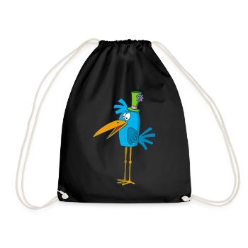 Oiseau bleu et son chapeau - Sac de sport léger - noir - Devant