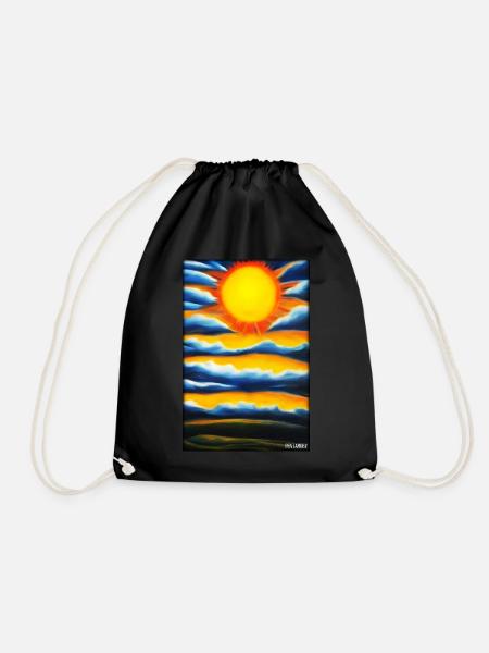 Sun Summer Nature Holiday Sunshine Sunlight - Drawstring Bag - black