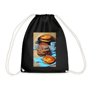 Bonjour, c’est l’heure du petit-déjeuner - Pfannekuchen - Sac de sport léger - noir - Devant