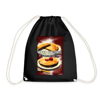 Bonjour, c’est l’heure du petit-déjeuner - Pfannekuchen - Sac de sport léger - noir - Devant