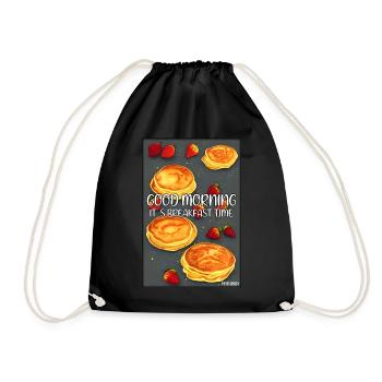 Bonjour, c’est l’heure du petit-déjeuner - Pfannekuchen - Sac de sport léger - noir - Devant