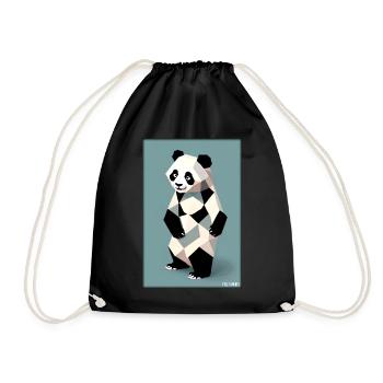 Panda Polygon Wild Pandabär Wildnis Zoo Tier - Turnbeutel - Schwarz - Vorne