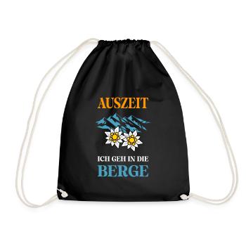 Auszeit ich geh in die Berge - Turnbeutel - Schwarz - Vorne