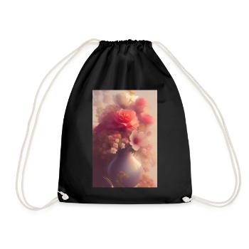 Art floral - Sac de sport léger - noir - Devant