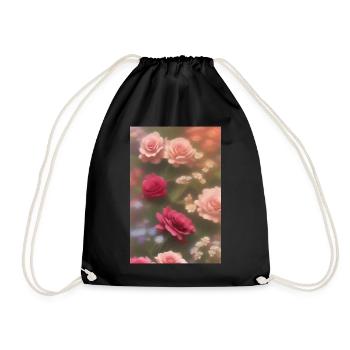 Art floral - Sac de sport léger - noir - Devant