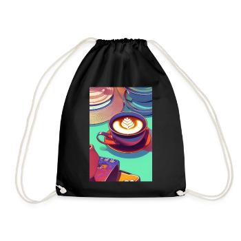 Coffee, coffee beans - Drawstring Bag - black - Front