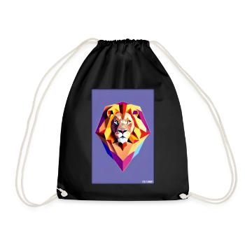 Leo Polygon Arc-en-ciel coloré sauvage Faune sauvage - Sac de sport léger - noir - Devant