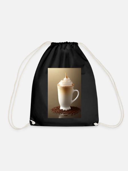 Kaffee, Kaffeebohnen - Turnbeutel - Schwarz