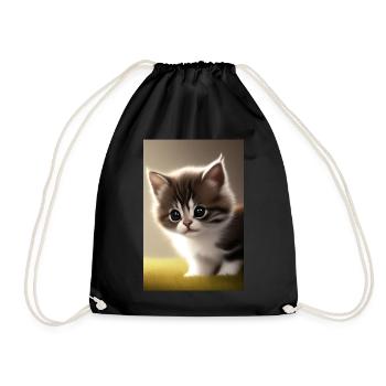 Baby Katze - Turnbeutel - Schwarz - Vorne