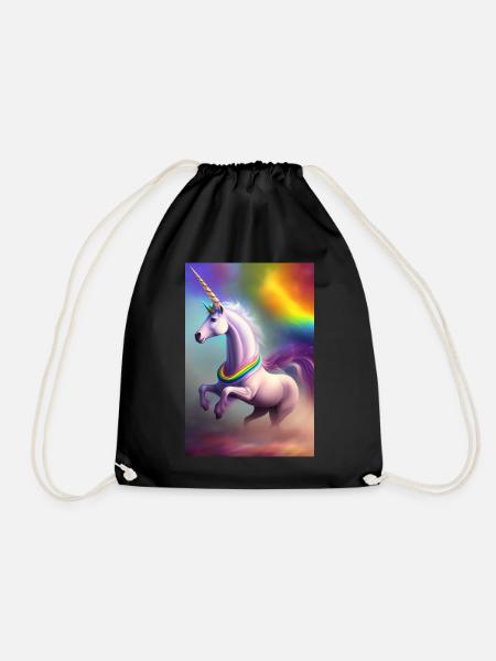 Einhorn - Turnbeutel - Schwarz