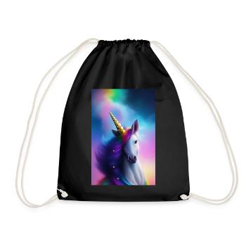 Unicorn - Drawstring Bag - black - Front